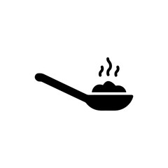 Minimal Black Japanese Spoon with Broth Icon