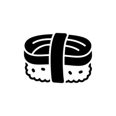 Tamago Sushi Egg on Rice with Nori Band Icon Black Filled