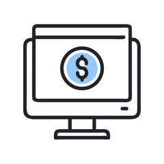 Computer Screen with Dollar Icon Design