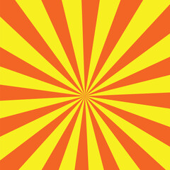 retro sunburst background with rays, red and yellow rays