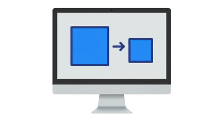 Isolated Computer Monitor Showing Resizing Squares