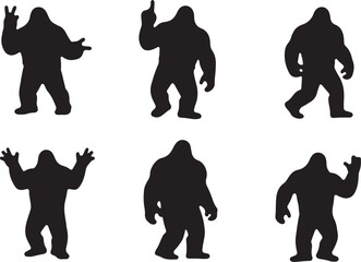 Bigfoot Sasquatch Funny Pose Silhouette Bundle