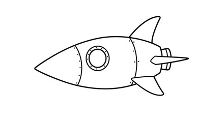 Fototapeta premium Rocket to the Space: This illustration depicts a streamlined rocket poised for launch, evoking a sense of futuristic travel and exploration.