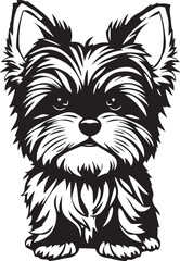 Yorkshire terrier dog. Hand drawn vector illustration	