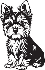 Yorkshire terrier dog. Hand drawn vector illustration	