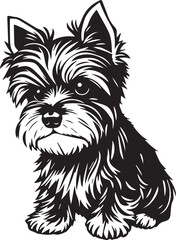 Yorkshire terrier dog. Hand drawn vector illustration	