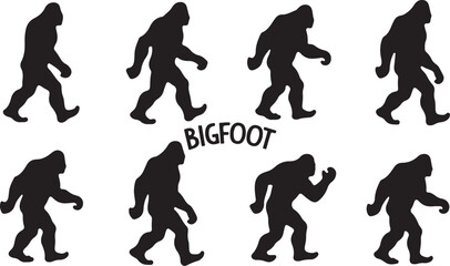 Bigfoot Sasquatch Funny Pose Silhouette Bundle
