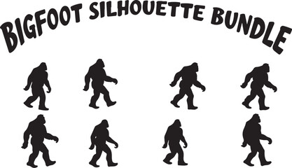 Bigfoot Sasquatch Funny Pose Silhouette Bundle