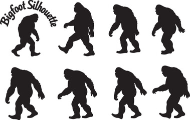 Bigfoot Sasquatch Funny Pose Silhouette Bundle
