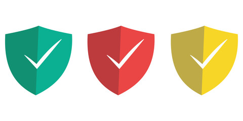 Security shield check mark verification approval protection safety secure