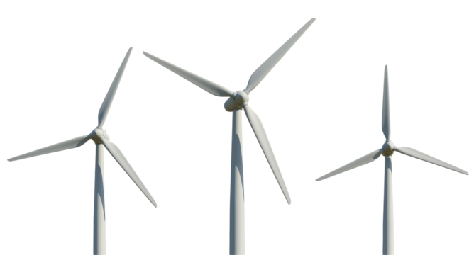 Isolated Group of Wind Turbines Generating Renewable Energy
