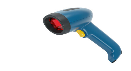 Isolated Blue Handheld Barcode Scanner for Retail and Inventory