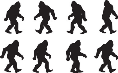 Bigfoot Sasquatch Funny Pose Silhouette Bundle