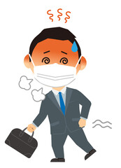 スーツ男性発熱ふらふら