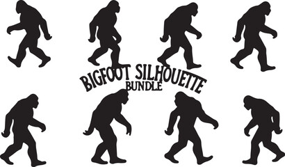 Bigfoot Sasquatch Funny Pose Silhouette Bundle