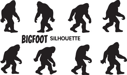 Bigfoot Sasquatch Funny Pose Silhouette Bundle