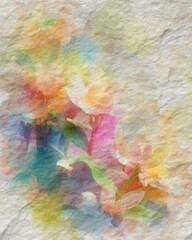 Naklejka premium vibrant watercolor background featuring soft floral elements pastel colors, evoking serene