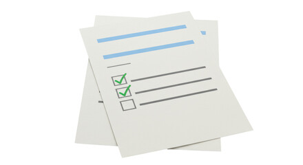 Isolated Stack of Completed Checklist Documents