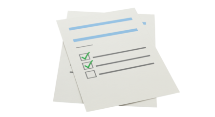 Isolated Stack of Completed Checklist Documents