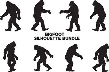 Bigfoot Sasquatch Funny Pose Silhouette Bundle