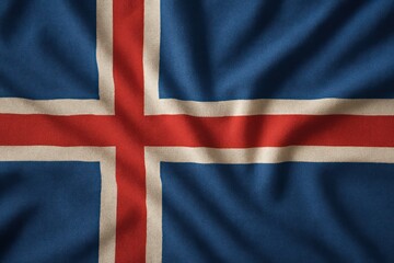 Fototapeta premium The national flag of Iceland waving gently. Concept of: Icelandic identity.