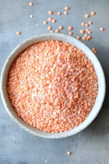 Top View Bowl of Red Lentils Organic Food