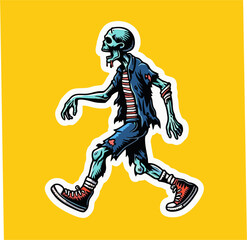 Obraz premium Vector illustrator of drawing line zombie