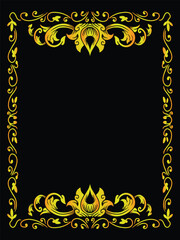 Gold Frame with Intricate Line Art Details