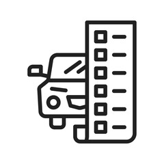 Checked Items in Car icon vector image. Suitable for mobile apps, web apps and print media.