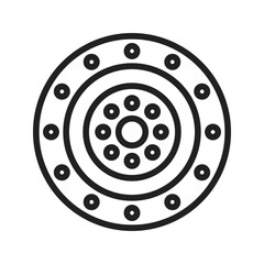 Flywheel icon vector image. Suitable for mobile apps, web apps and print media.