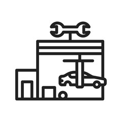 Auto Repair Shop icon vector image. Suitable for mobile apps, web apps and print media.