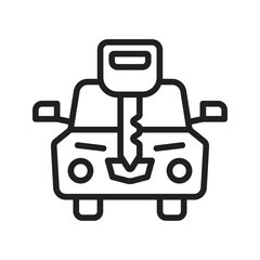 Car and Key icon vector image. Suitable for mobile apps, web apps and print media.