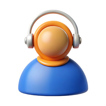 recommend clip art: 3D avatar with headphones,customer support concept,minimal design, isolated on black background.