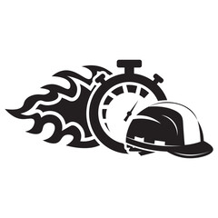 Fast Worker Construction Time Clock Icon