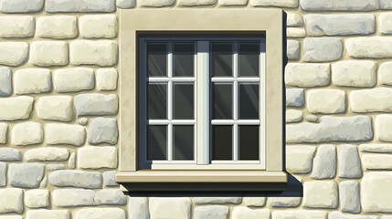Stone wall with window