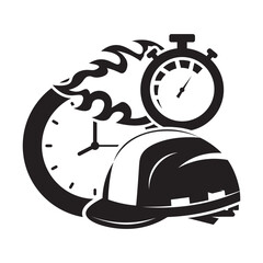 Fast Worker Construction Time Clock Icon