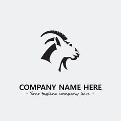 Head of goat illustration black and white for logo company vector image
