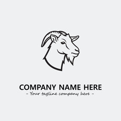 Head of goat illustration black and white for logo company vector image

