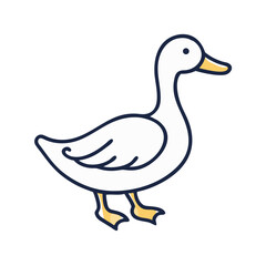 Obraz premium Simple black and white duck outline illustration