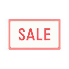 Minimal pink outline sale label on white background