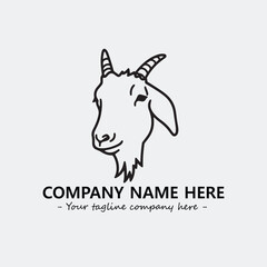 Head of goat illustration black and white for logo company vector image
