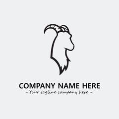 Head of goat illustration black and white for logo company vector image
