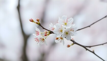 close up of some white flowers on a tree