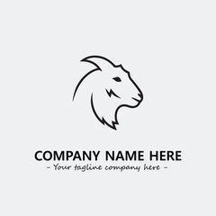 Head of goat illustration black and white for logo company vector image
