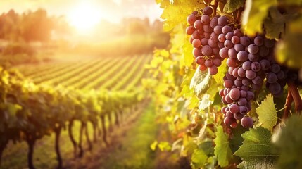 A worker harvesting grapes from a vineyard.