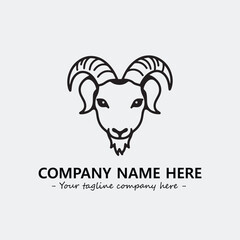 Head of goat illustration black and white for logo company vector image
