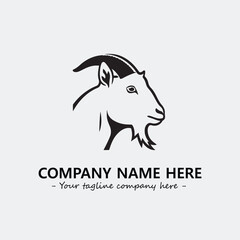 Head of goat illustration black and white for logo company vector image
