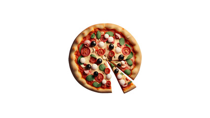 A mouthwatering slice of cheesy pizza, perfect for food promotions or fast food content.