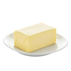 Fresh Butter Block on Plate