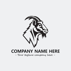 Head of goat illustration black and white for logo company vector image
